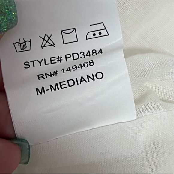 Judith March Cotton Gauze Bohemian Mini Dress With Dramatic Flared Sleeves Sz M - Picture 13 of 15